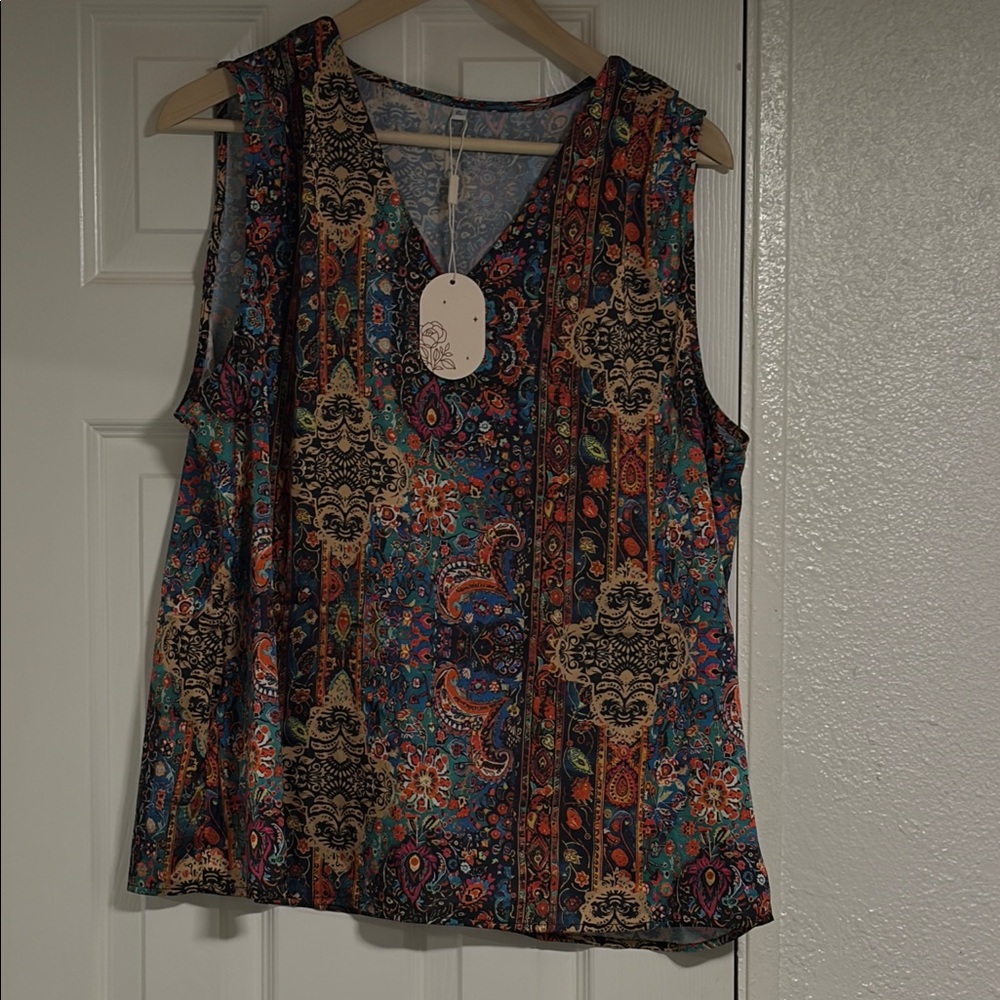 Bohemian Multicolor Sleeveless Blouse